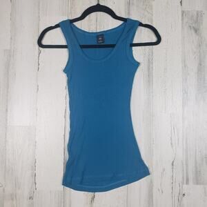 NWOT Point Sportswear Teal Blue Ribbed Tank Top Women’s Size Medium